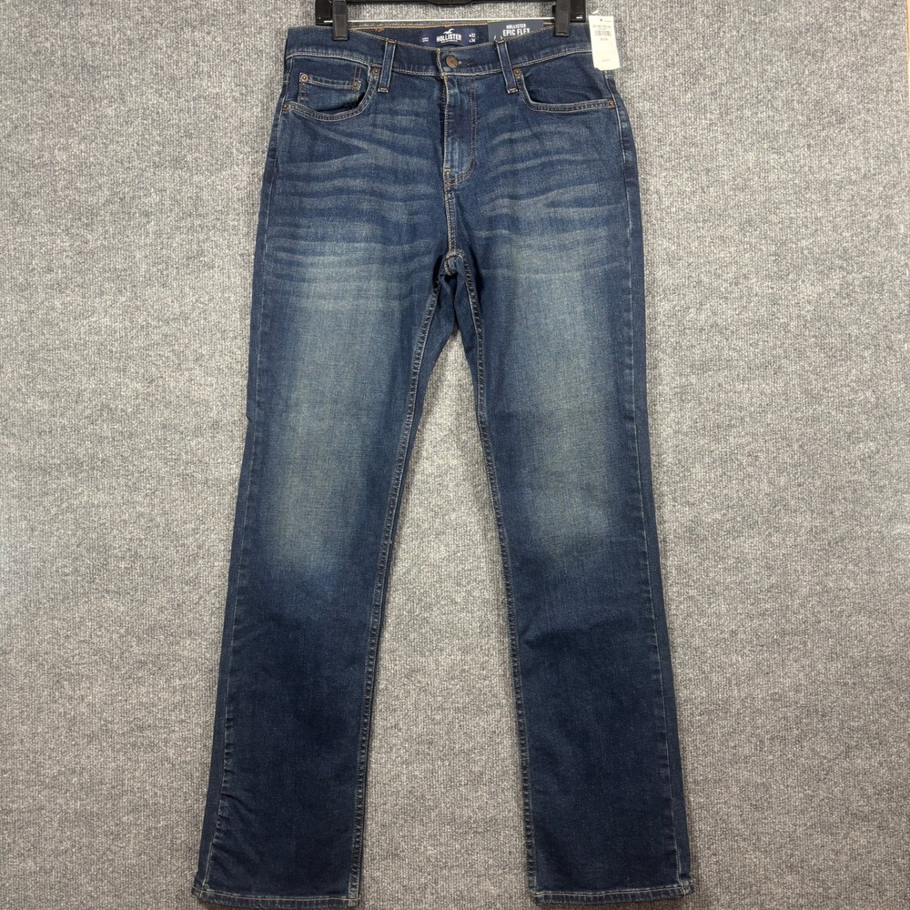 Hollister Epic Flex Mens 32x34 Bootcut Dark Wash Stretch Jeans New With Tags